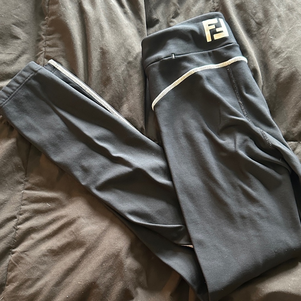 Fendi black Leggings with White Accent